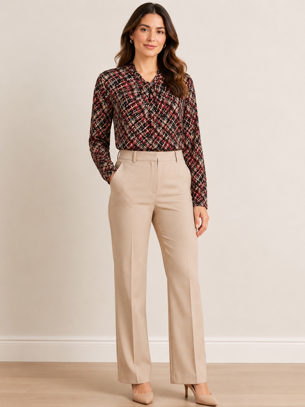 Investments Women's Multicolor Plaid Top